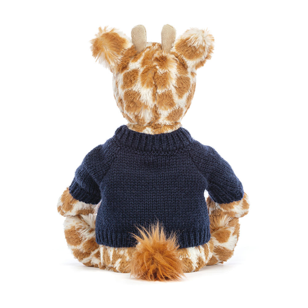 Bashful Giraffe with Personalized Navy Jumper - Image 4