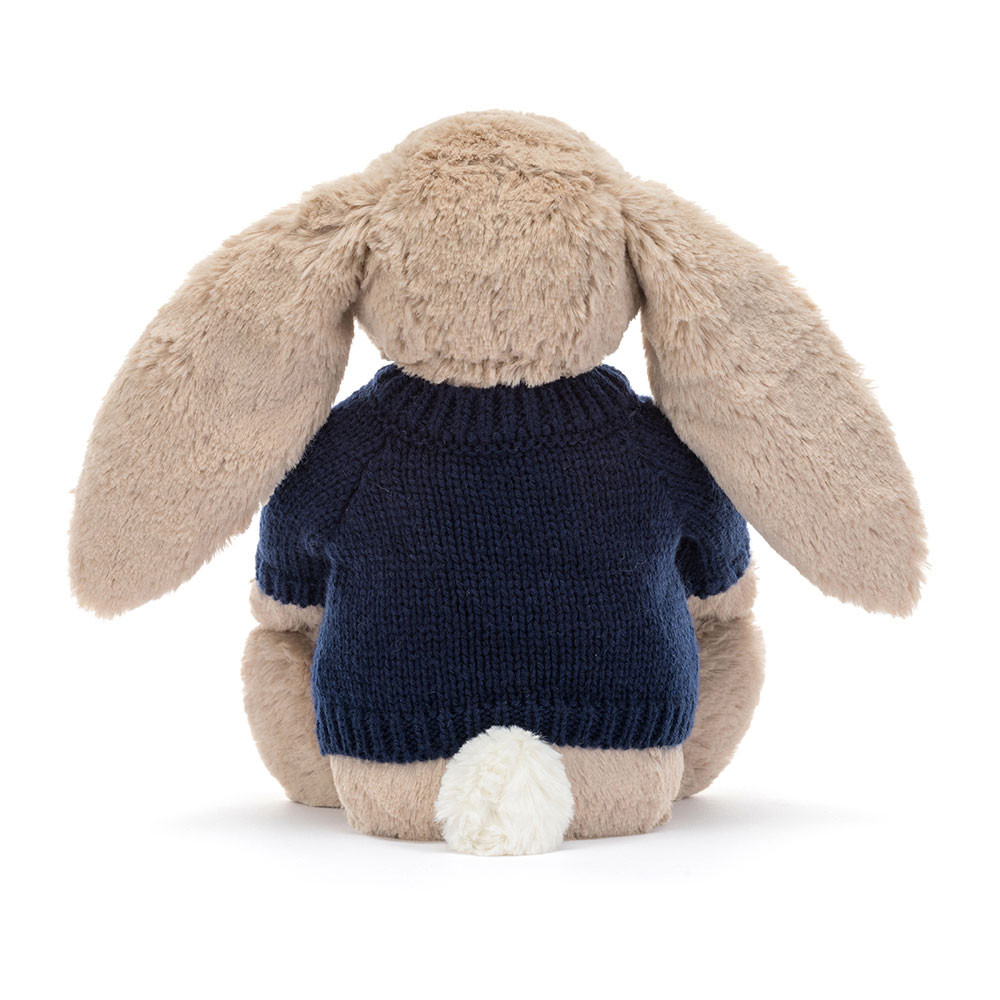 Blossom Beige Bunny 'Petal' with Personalized Navy Jumper - Image 4