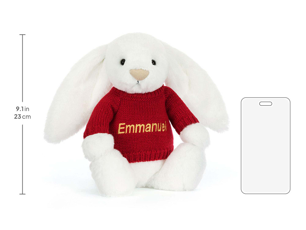 Bashful Luxe Bunny Luna with Personalized Red Jumper - Image 5