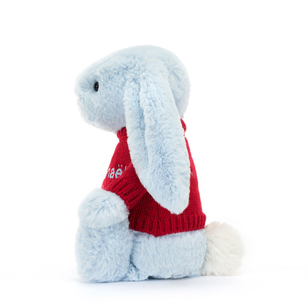 Bashful Blue Bunny with Personalized Red Jumper - Image 3