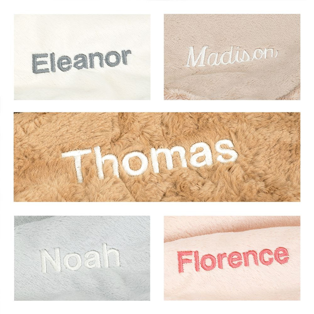 Personalized Bashful Black & Cream Puppy Blankie - Image 4